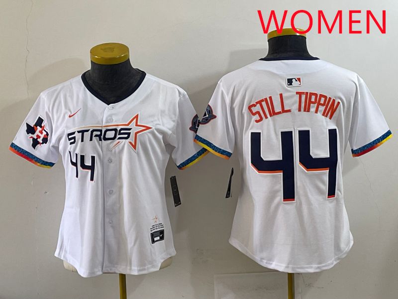 Women Houston Astros #44 Still Tippin White Four generations Joint Name 2025 Nike MLB Jersey style 8